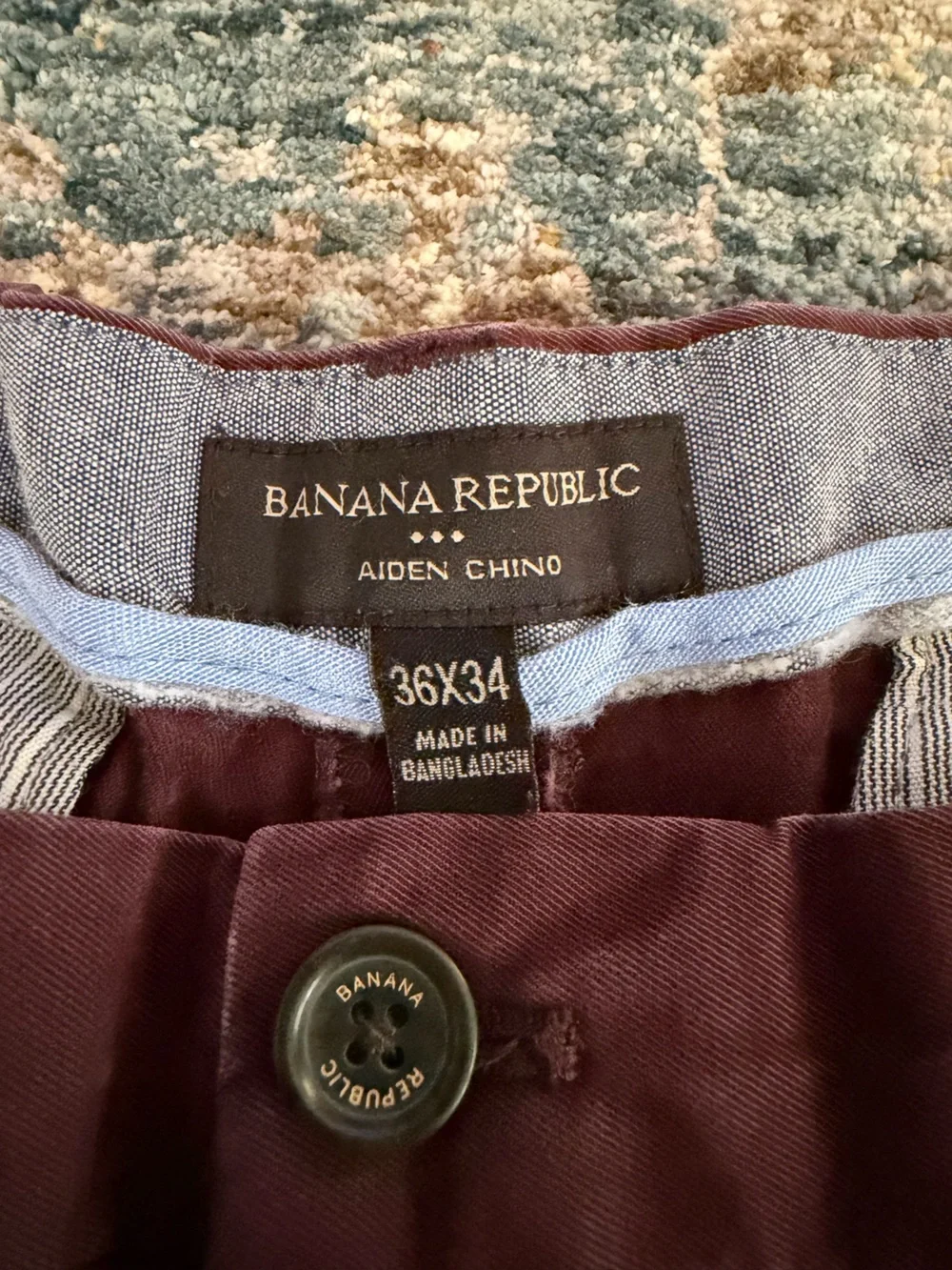 Banana Republic Maroon Aiden Chinos 36x34